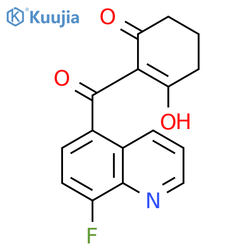 2-Cyclohexen-1-one, 2-[(8-fluoro-5-quinolinyl)carbonyl]-3-hydroxy- structure