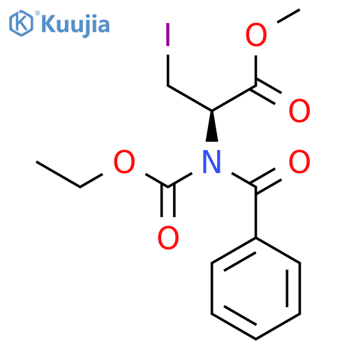 Alanine, N-benzoyl-N-(ethoxycarbonyl)-3-iodo-, methyl ester structure