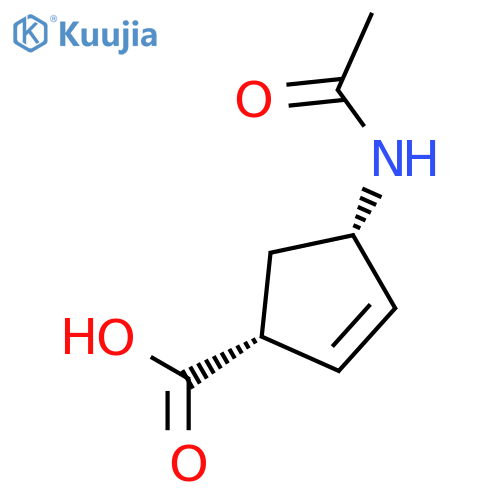 2-Cyclopentene-1-carboxylic acid, 4-(acetylamino)-, (1R-cis)- structure