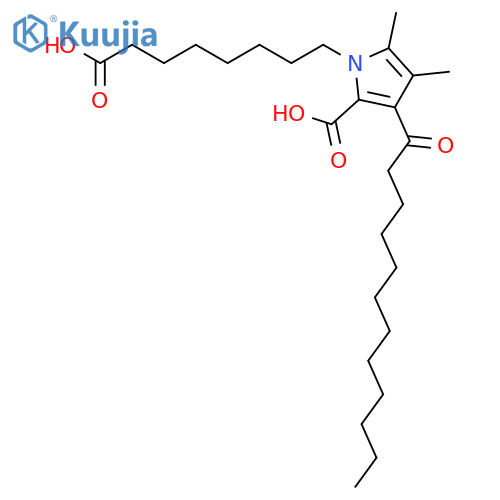 1H-Pyrrole-1-octanoic acid, 2-carboxy-4,5-dimethyl-3-(1-oxododecyl)- structure