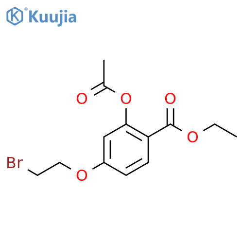 Benzoic acid, 2-(acetyloxy)-4-(2-bromoethoxy)-, ethyl ester structure