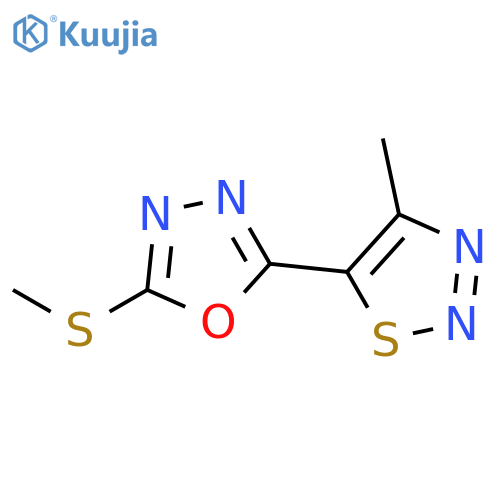 1,3,4-Oxadiazole, 2-(4-methyl-1,2,3-thiadiazol-5-yl)-5-(methylthio)- structure