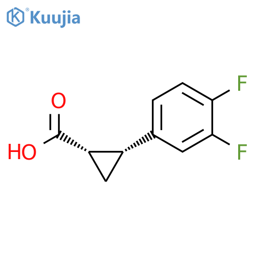 Cyclopropanecarboxylic acid, 2-(3,4-difluorophenyl)-, (1S,2R)- structure