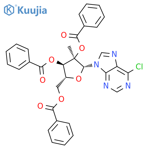 6-Chloro-9-(2,3,5-tri-O-benzoyl-2-C-methyl-beta-D-ribofuranosyl)-9H-purine structure