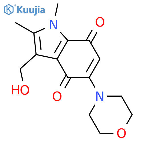1H-Indole-4,7-dione, 3-(hydroxymethyl)-1,2-dimethyl-5-(4-morpholinyl)- structure