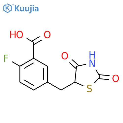 Benzoic acid, 5-[(2,4-dioxo-5-thiazolidinyl)methyl]-2-fluoro- structure