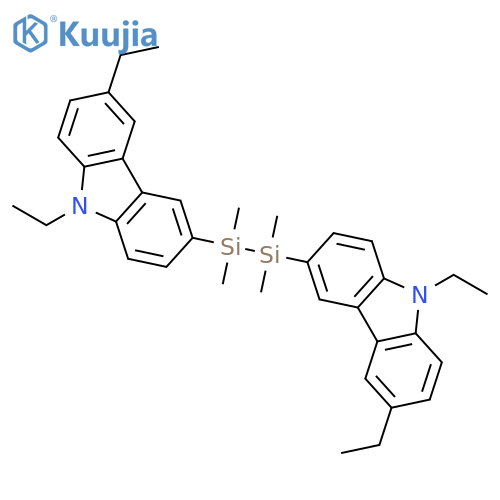 9H-Carbazole, 3,3'-(1,1,2,2-tetramethyl-1,2-disilanediyl)bis[6,9-diethyl- structure