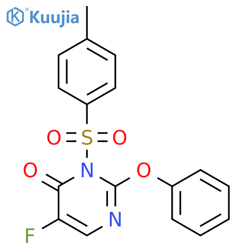 4(3H)-Pyrimidinone, 5-fluoro-3-[(4-methylphenyl)sulfonyl]-2-phenoxy- structure
