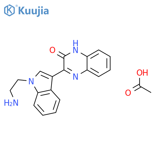 2(1H)-QUINOXALINONE, 3-[1-(2-AMINOETHYL)-1H-INDOL-3-YL]-, MONOACETATE structure
