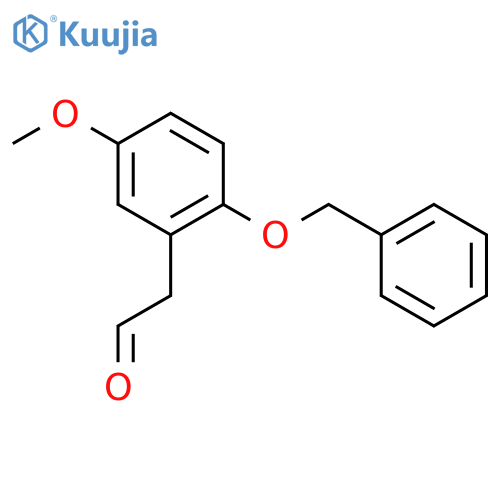 Benzeneacetaldehyde, 5-methoxy-2-(phenylmethoxy)- structure