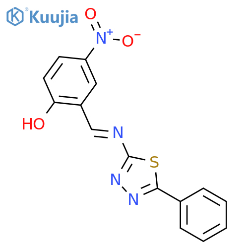 Phenol, 4-nitro-2-[[(5-phenyl-1,3,4-thiadiazol-2-yl)imino]methyl]- structure
