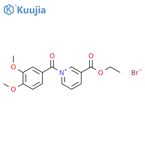 Pyridinium, 1-(3,4-dimethoxybenzoyl)-3-(ethoxycarbonyl)-, bromide structure