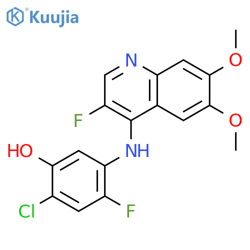 Phenol, 2-chloro-4-fluoro-5-[(3-fluoro-6,7-dimethoxy-4-quinolinyl)amino]- structure