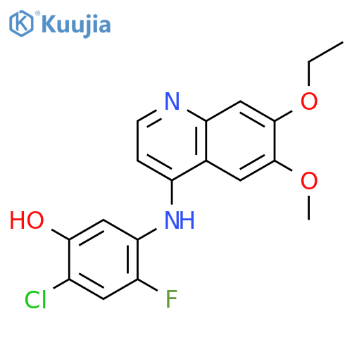 Phenol, 2-chloro-5-[(7-ethoxy-6-methoxy-4-quinolinyl)amino]-4-fluoro- structure