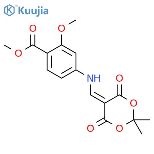 4-(2,2-Dimethyl-4,6-dioxo-1,3dioxan-5-ylidenemethyl)-amino-2-methoxy-benzoic Acid Methyl Ester structure