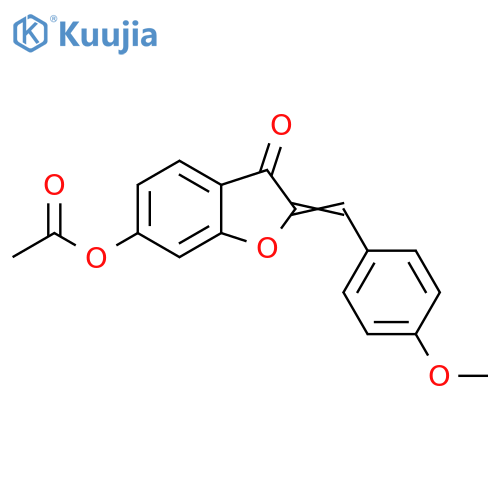 (Z)-2-(4-methoxybenzylidene)-3-oxo-2,3-dihydrobenzofuran-6-yl acetate structure