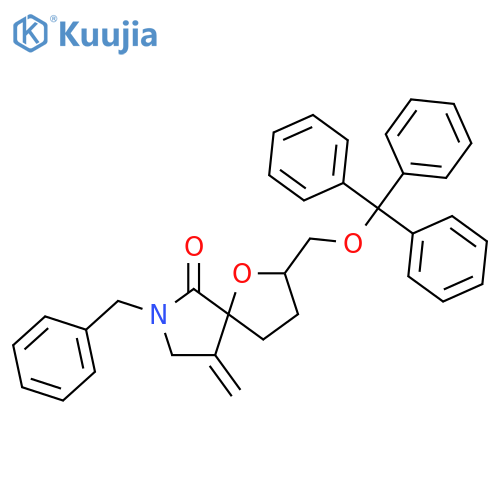 1-Oxa-7-azaspiro[4.4]nonan-6-one,9-methylene-7-(phenylmethyl)-2-[(triphenylmethoxy)methyl]-, (2S,5S)- structure