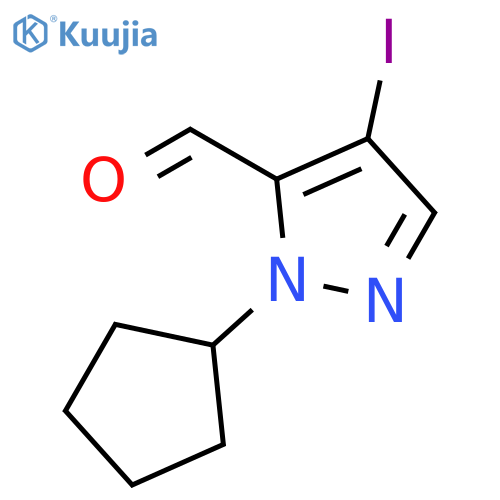 1-cyclopentyl-4-iodo-1H-pyrazole-5-carbaldehyde structure