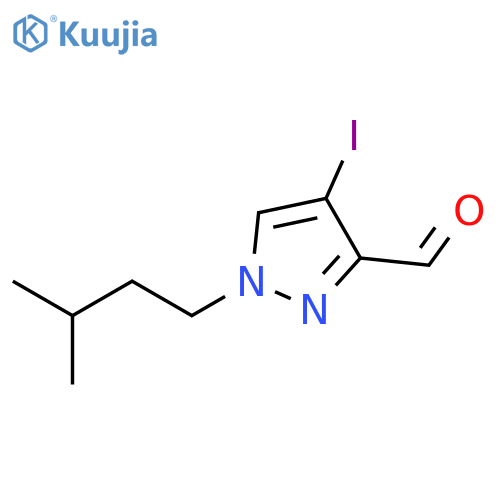 4-iodo-1-(3-methylbutyl)-1H-pyrazole-3-carbaldehyde structure