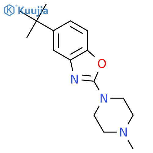 Benzoxazole, 5-(1,1-dimethylethyl)-2-(4-methyl-1-piperazinyl)- structure
