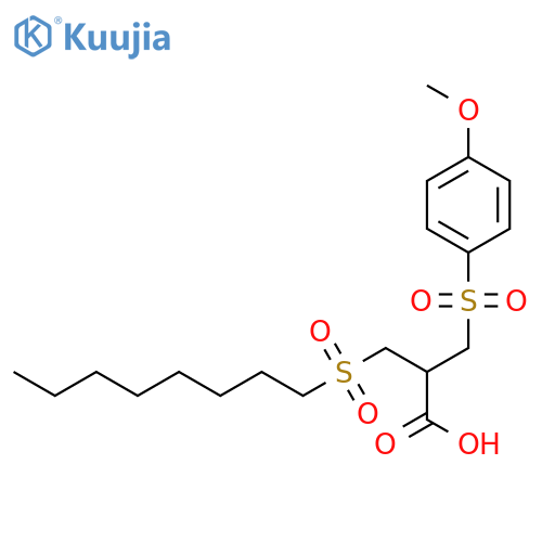Propanoic acid, 2-[[(4-methoxyphenyl)sulfonyl]methyl]-3-(octylsulfonyl)- structure