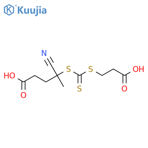 4-((((2-Carboxyethyl)thio)carbonothioyl)thio)-4-cyanopentanoic acid structure