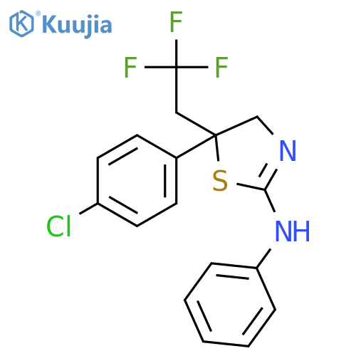 2-Thiazolamine, 5-(4-chlorophenyl)-4,5-dihydro-N-phenyl-5-(2,2,2-trifluoroethyl)- structure