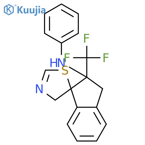 Spiro[1H-indene-1,5(4H)-thiazol]-2-amine, 2,3-dihydro-N-phenyl-2-(trifluoromethyl)-, (1R,2R)-rel- structure