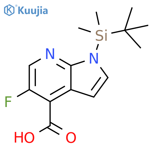 1-(tert-Butyldimethylsilyl)-5-fluoropyrrolo[2,3-b]pyridine-4-carboxylic acid structure