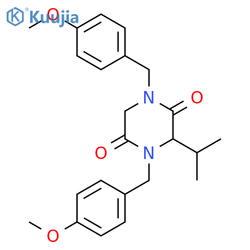 (R)-N,N'-Bis(p-methoxybenzyl)-3-isopropyl-piperazine-2,5-dione structure