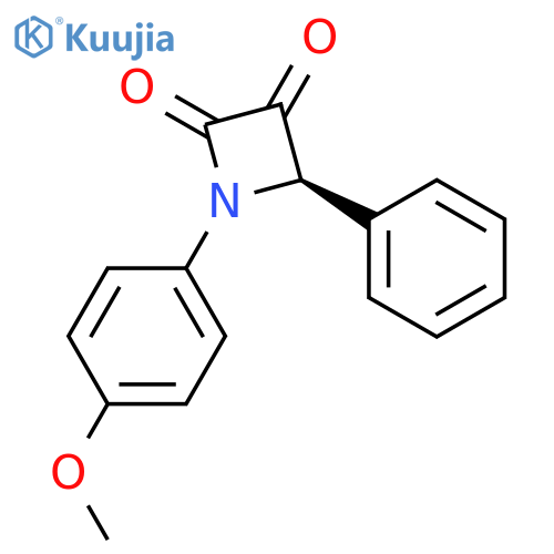 2,3-Azetidinedione, 1-(4-methoxyphenyl)-4-phenyl-, (R)- structure