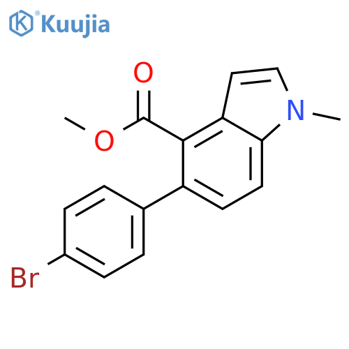 1H-Indole-4-carboxylic acid, 5-(4-bromophenyl)-1-methyl-, methyl ester structure