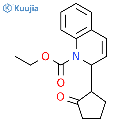 1(2H)-Quinolinecarboxylic acid, 2-(2-oxocyclopentyl)-, ethyl ester structure