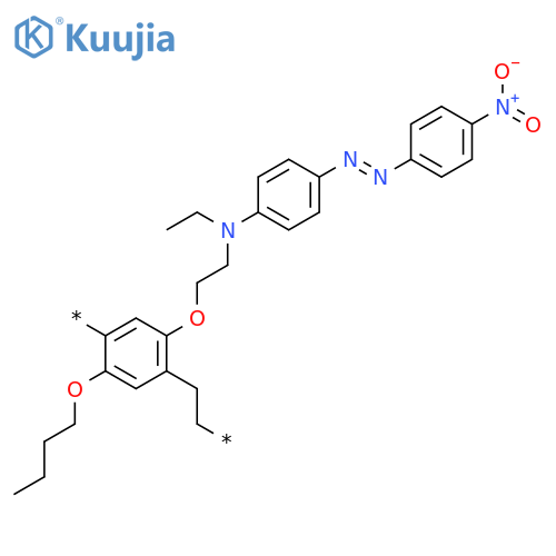 Poly[[2-butoxy-5-[2-[ethyl[4-[(4-nitrophenyl)azo]phenyl]amino]ethoxy]-1,4-phenylene]-1,2-ethanediyl] structure