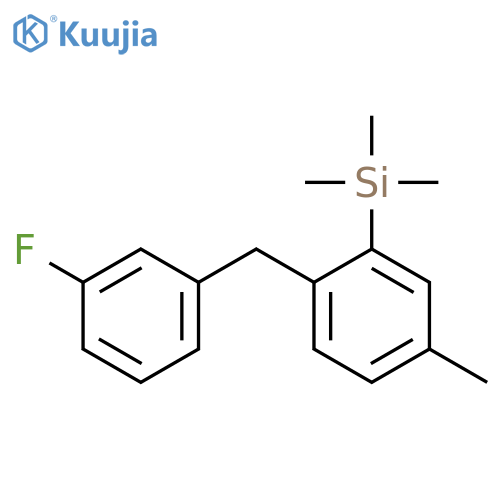 Benzene, 1-[(3-fluorophenyl)methyl]-4-methyl-2-(trimethylsilyl)- structure