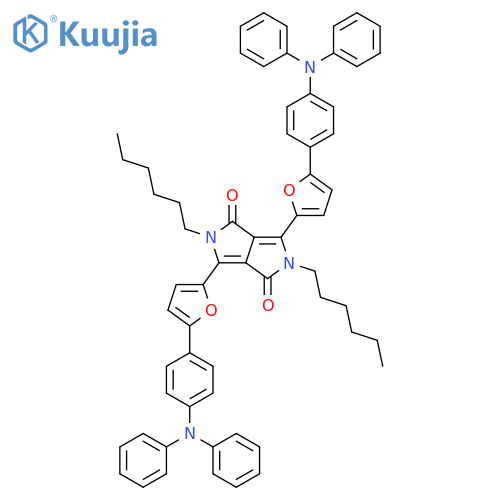 Pyrrolo[3,4-c]pyrrole-1,4-dione, 3,6-bis[5-[4-(diphenylamino)phenyl]-2-furanyl]-2,5-dihexyl-2,5-dihydro- structure