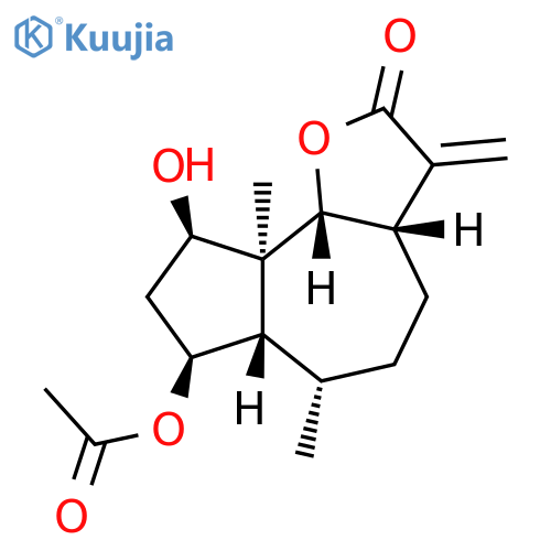 Azuleno[4,5-b]furan-2(3H)-one, 7-(acetyloxy)decahydro-9-hydroxy-6,9a-dimethyl-3-methylene-, (3aS,6S,6aS,7S,9R,9aS,9bR)- structure