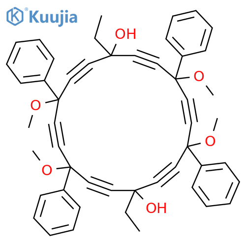 2,5,8,11,14,17-Cyclooctadecahexayne-1,10-diol, 1,10-diethyl-4,7,13,16-tetramethoxy-4,7,13,16-tetraphenyl- structure
