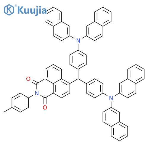 1H-Benz[de]isoquinoline-1,3(2H)-dione, 6-[bis[4-(di-2-naphthalenylamino)phenyl]methyl]-2-(4-methylphenyl)- structure