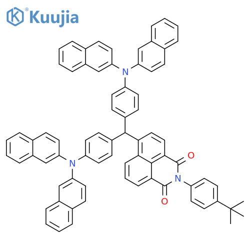 1H-Benz[de]isoquinoline-1,3(2H)-dione, 6-[bis[4-(di-2-naphthalenylamino)phenyl]methyl]-2-[4-(1,1-dimethylethyl)phenyl]- structure