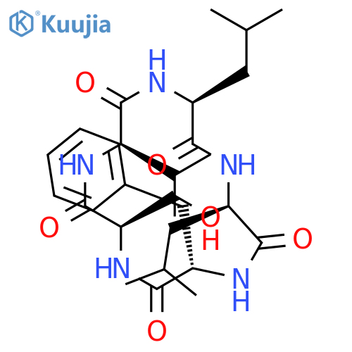 Cyclo(L-leucyl-D-leucyl-L-phenylalanyl-D-seryl-D-valyl) structure