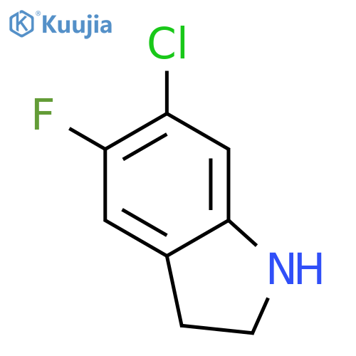 6-chloro-5-fluoro-2,3-dihydro-1H-Indole structure