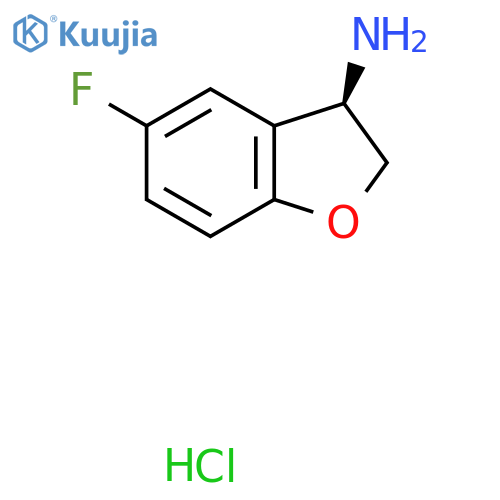 (3R)-5-Fluoro-2,3-dihydro-1-benzofuran-3-amine;hydrochloride structure
