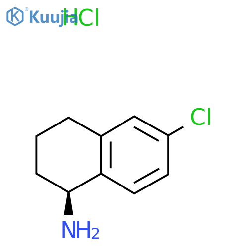 (1S)-6-Chloro-1,2,3,4-tetrahydronaphthalen-1-amine;hydrochloride structure