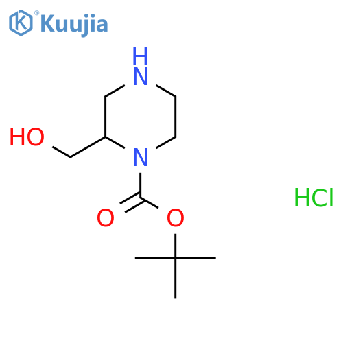 Tert-butyl 2-(hydroxymethyl)piperazine-1-carboxylate;hydrochloride structure
