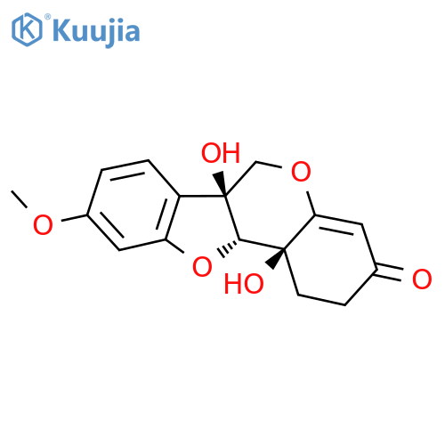 (6As,11aR,11bS)-6a,11b-dihydroxy-9-methoxy-1,2,6,11a-tetrahydro-[1]benzofuro[3,2-c]chromen-3-one structure
