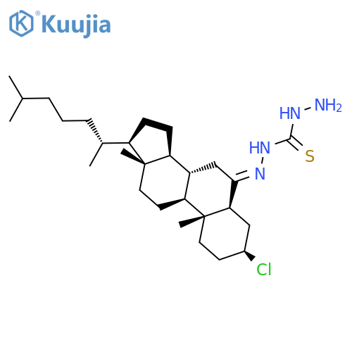 Cholestan-6-one, 3-chloro-, (hydrazinothioxomethyl)hydrazone, (3b,5a)- structure