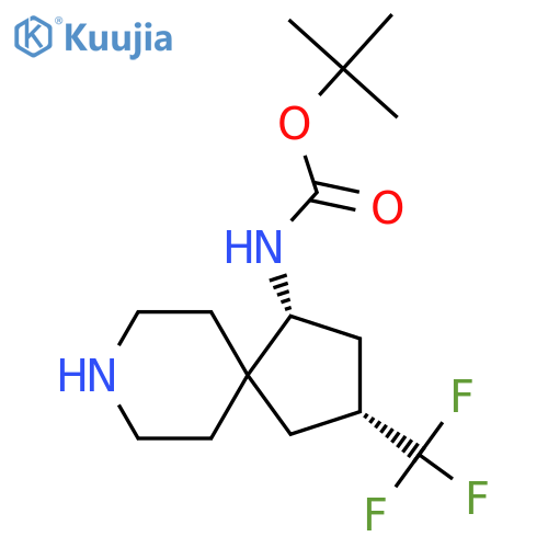 tert-Butyl ((1R,3R)-3-(trifluoromethyl)-8-azaspiro[4.5]decan-1-yl)carbamate structure