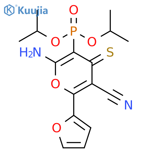 Phosphonic acid, [2-amino-5-cyano-6-(2-furanyl)-4-thioxo-4H-pyran-3-yl]-, bis(1-methylethyl) ester (9CI) structure