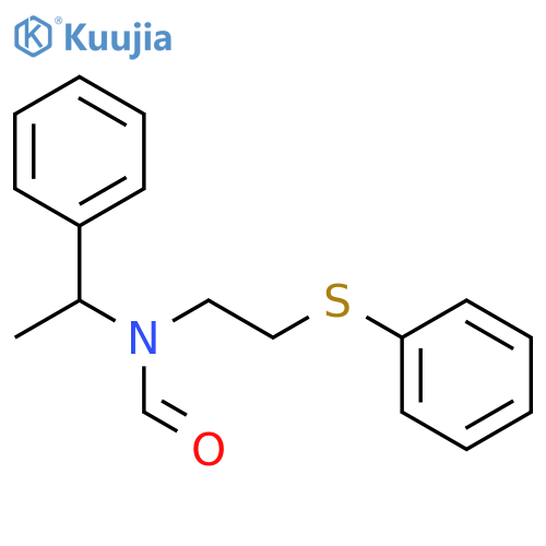 Formamide, N-(1-phenylethyl)-N-[2-(phenylthio)ethyl]- structure